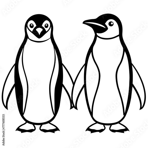 For T-shirt Design Vector Stylish penguins with a background - Vector - Vector art - Vector illustration - Vector design - Latest Vector - Ultimate Vector - Premium Vector