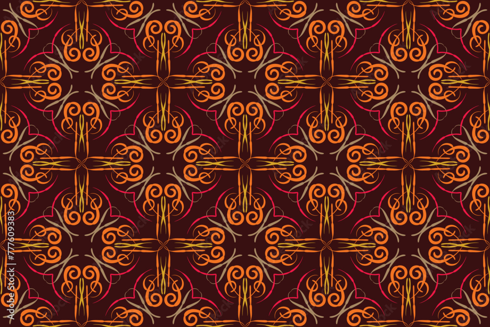 Hand drawn abstract seamless pattern, ethnic background, simple style, great for textiles, banners, wallpapers, wrapping