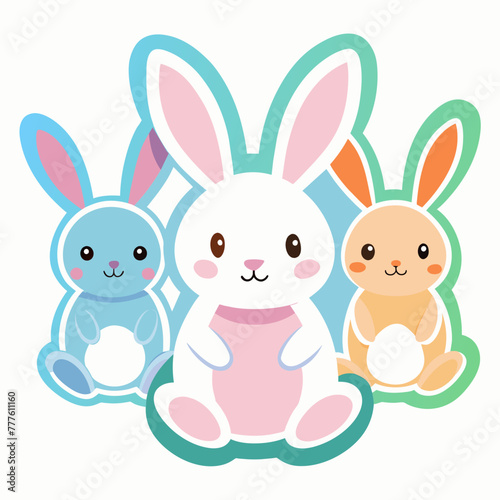 Adorable Bunny Sticker Vector Art Delightful Designs for Any Project