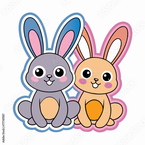 Adorable Bunny Sticker Vector Art Delightful Designs for Any Project