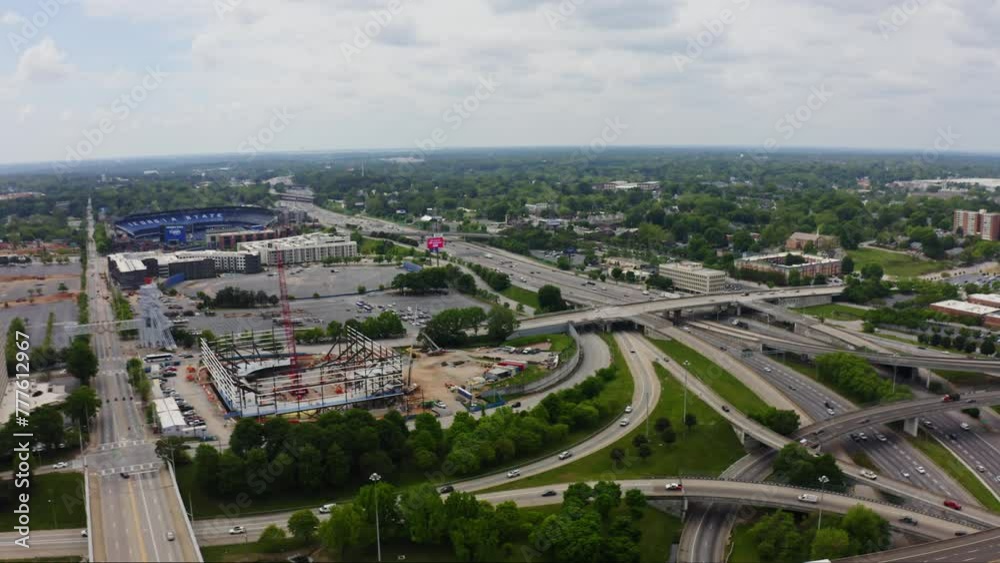 Busy Traffic Intersections In Atlanta, GA, USA - Aerial Drone Shot Busy Traffic Intersections In Atlanta, GA, USA - Aerial Drone Shot