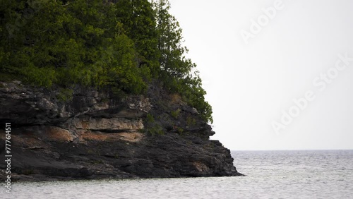 Water near cliffside