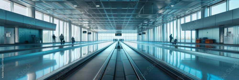Empty airport arrival hall Empty airport arrival hall