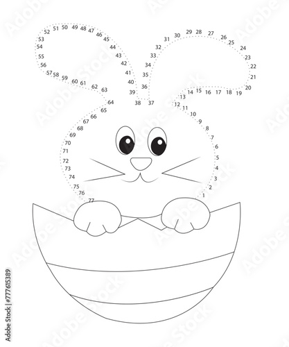 Dot easter coloring page black and white coloring book page photo