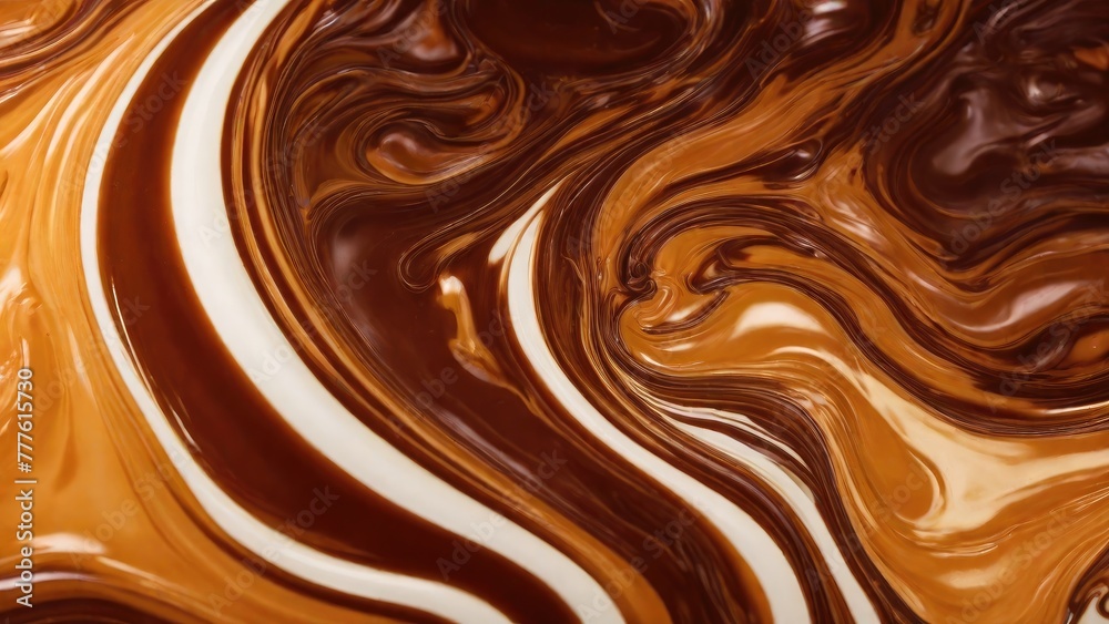 Melted Brown caramel. Liquid toffee background with swirl effect Melted Brown caramel. Liquid toffee background with swirl effect