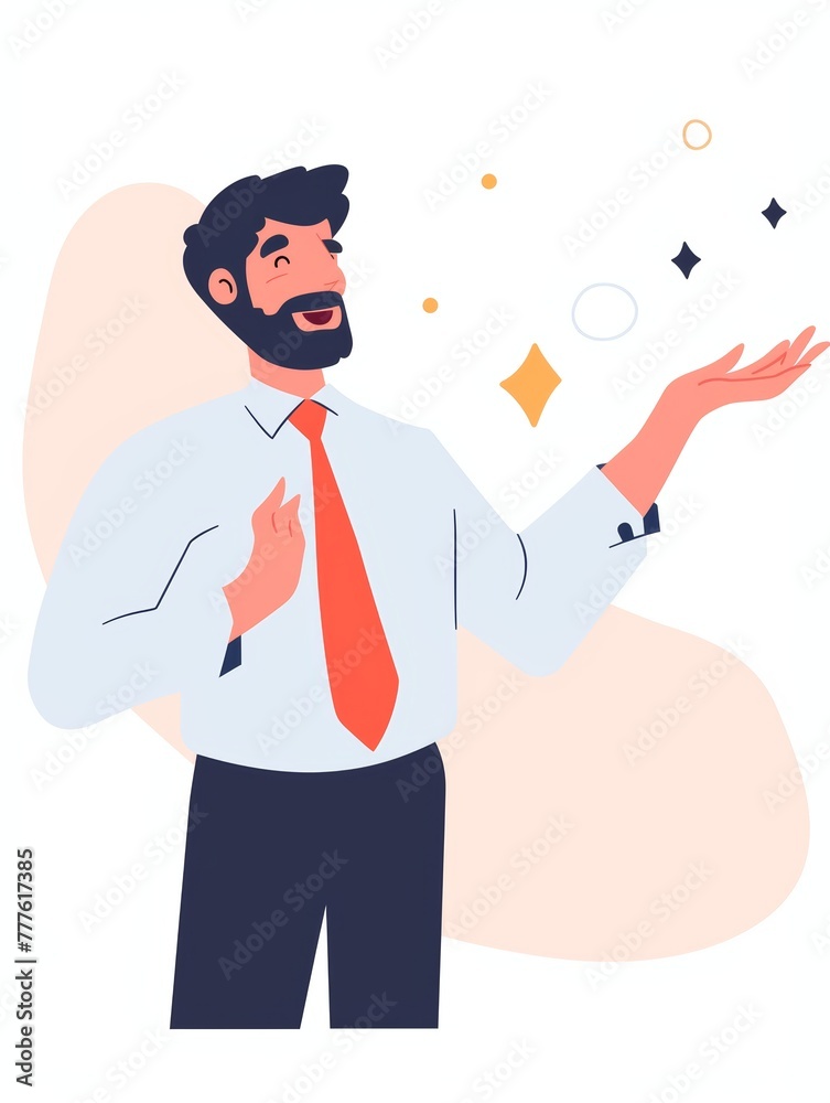 Affirmation Card: Illustration of Man Leading Process Improvement Generative AI Affirmation Card: Illustration of Man Leading Process Improvement Generative AI