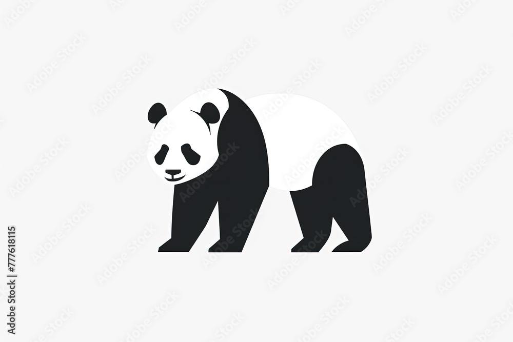 Naklejka premium Logo of panda on a white background.