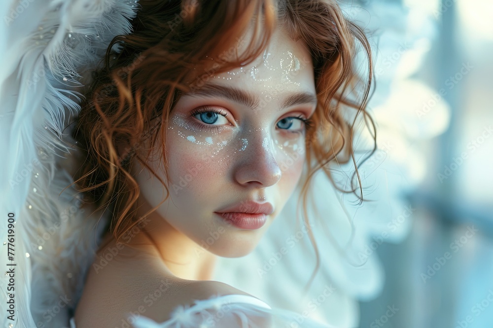 Beautiful angel girl with wings. Beautiful angel girl with wings.