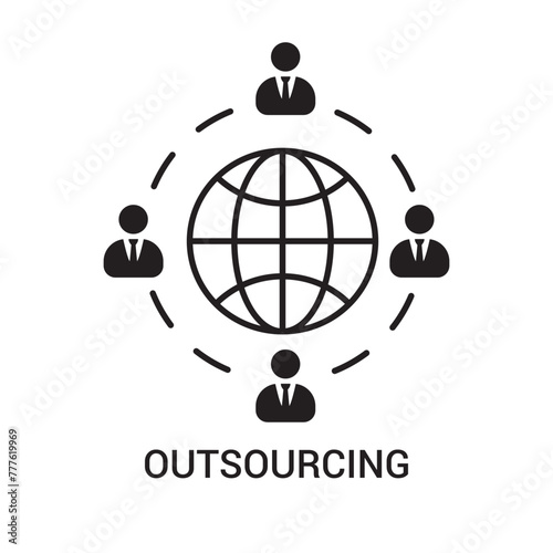 outsourcing icon. outsourcing vector symbol. Linear style sign for mobile concept and web design. outsourcing symbol illustration.