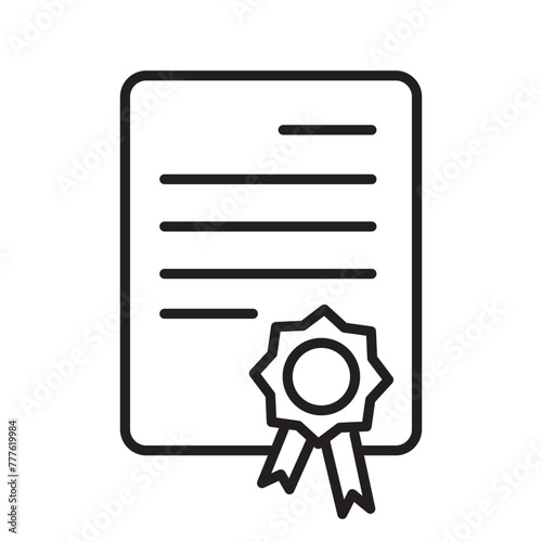 patent line icon on white background, charter certificate vector icon, cauldron symbol sign.