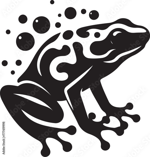 VECTORIZED POISON FROG ILLUSTRATION FOR DIGITAL CONTENT GENERATION, VECTORIZED POISON FROG SILHOUETTE FOR STICKERS, PRINTS, WEB PAGES, ICONS, ILLUSTRATIONS AND IMAGE EDITING