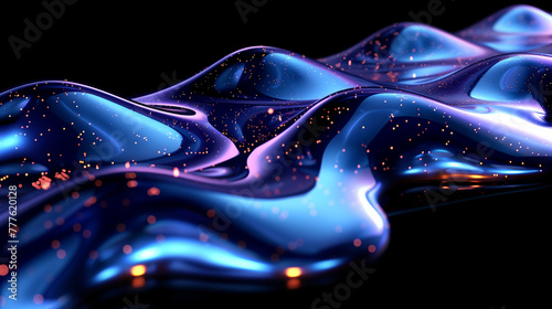 Fototapeta Naklejka Na Ścianę i Meble -  Abstract 3D fluid shapes in light pastel purple, pink and blue colors Background