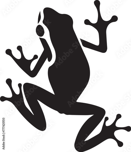 VECTORIZED POISON FROG ILLUSTRATION FOR DIGITAL CONTENT GENERATION, VECTORIZED POISON FROG SILHOUETTE FOR STICKERS, PRINTS, WEB PAGES, ICONS, ILLUSTRATIONS AND IMAGE EDITING
