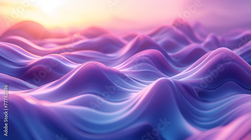 Abstract 3D fluid shapes in light pastel purple, pink and blue colors Background