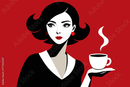 Silhouette image beautiful Luxury graphic  illustration woman outline style white background 