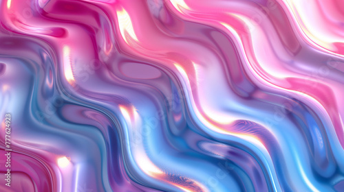 Abstract 3D fluid shapes in light pastel purple  pink and blue colors Background