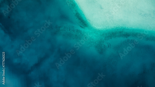 Turquoise blue water of Lake Michigan from above photo