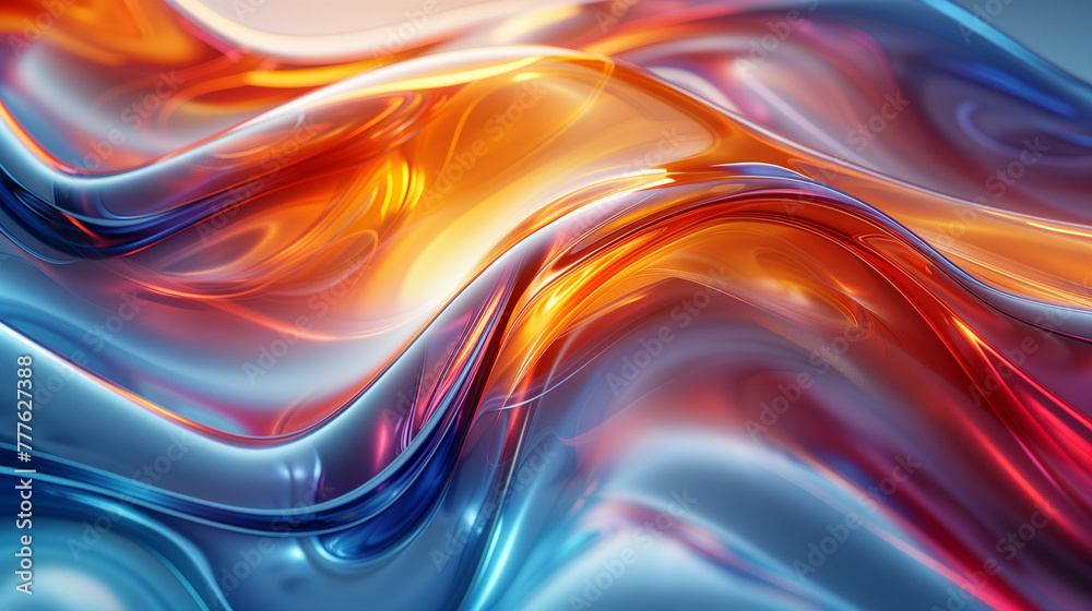 Abstract 3D fluid shapes in light pastel purple, orange and blue colors Background Abstract 3D fluid shapes in light pastel purple, orange and blue colors Background