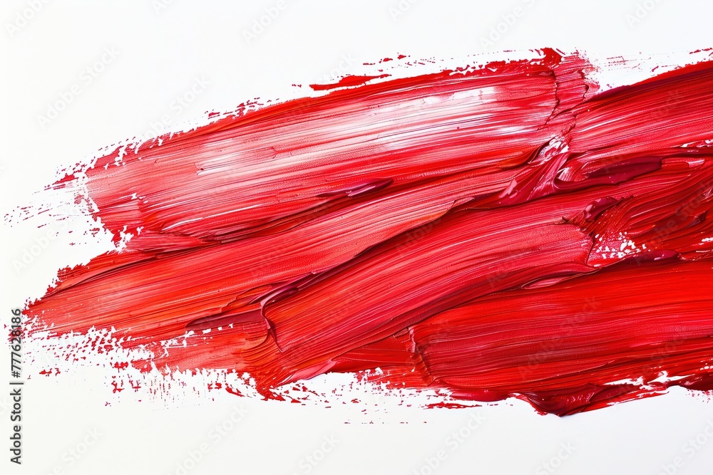 Red paint artistic brush stroke on white background. Red paint artistic brush stroke on white background.