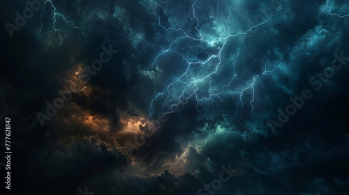 Electrified Skyscape: Lightning Strikes and Cloud Turbulence © Vilius