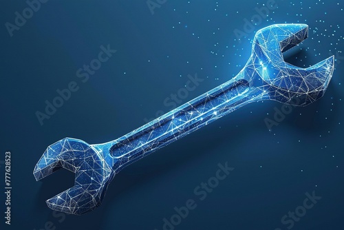 Wrench polygonal modern illustration.