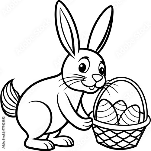 Easter Egg Bunny Adorable Rabbit Vector Illustration