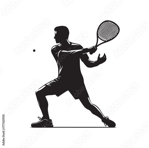 Squash players Silhouette vector illustration
