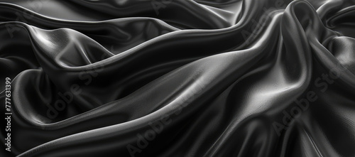 Black silk fabric background for graphics use. Created with Ai