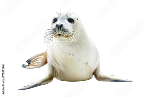 white harp seal on an isolated transparent background © Rushi