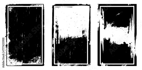 Realistic photo frame texture overlay, worn paper effect. Old vintage paper cover overlay vertical frame with worn rough grunge effect. set. Overlay stamps collection, vintage effect.