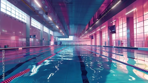 Visualize the magic of AI as it paints the canvas of an Olympic swimming pool  a digital sanctuary where dreams transform into pixels  and the boundaries between 