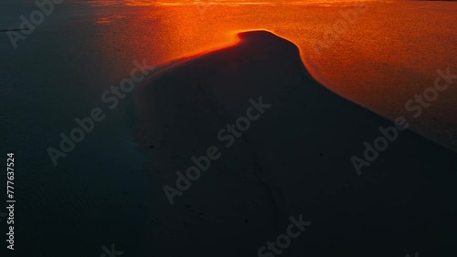 Abstract look of exotic foreland shine by the sunset light photo
