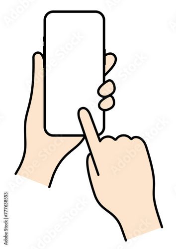 スマホを操作する手_汎用カラー2