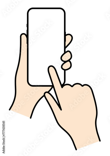 スマホを操作する手_汎用カラー4