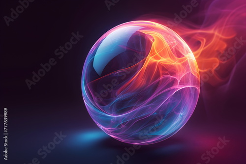 abstract background with glowing sphere