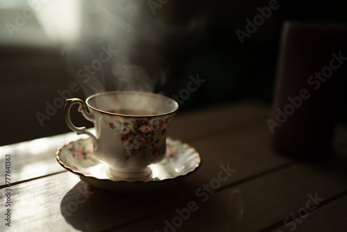 porcelain delicate tea cup  photo