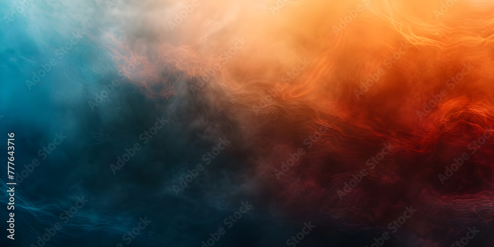 Abstract background with smooth lines in blue, orange and red colors - Ai Generated
