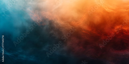 Abstract background with smooth lines in blue, orange and red colors - Ai Generated