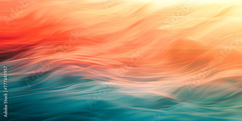 Abstract background with smooth lines in blue, orange and red colors - Ai Generated