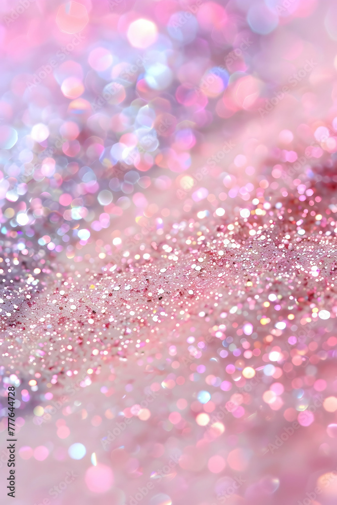 background for a banner for a girl's birthday, pink sparkles close up
