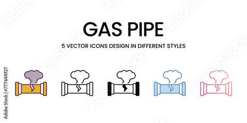 Fototapeta Naklejka Na Ścianę i Meble -  Gas Pipe Icons different style vector stock illustration