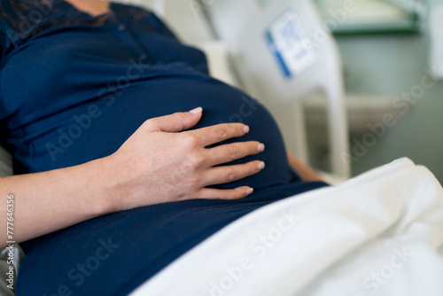 Woman at the hospital during pregnancy photo