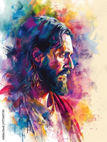 Illustration of Jesus  colorful  cristianism