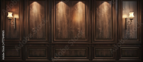 modern luxury wooden inticrate moulding panels old brown concept background