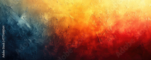 Abstract background with a gradient of dark blue, red, yellow and orange colors. Created with Ai