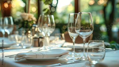 Pristine tableware awaiting restaurant guests