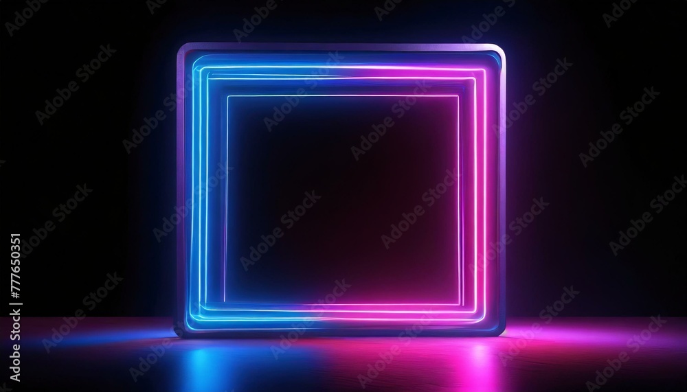 Dynamic Neon Frame: Vibrant Motion Graphics on Black Background Dynamic Neon Frame: Vibrant Motion Graphics on Black Background
