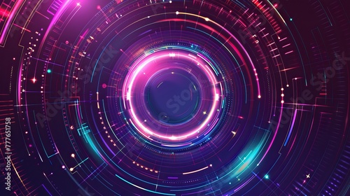  Red and Blue Glowing Circles Abstract Background for Text