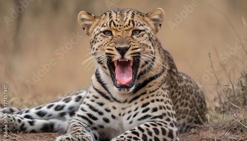 A-Leopard-With-Its-Tongue-Lolling-Out-Tired-From-Upscaled_6 © Ghazaleah