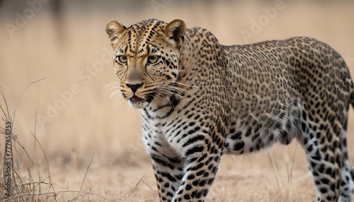 A-Leopard-With-Its-Muscles-Tense-Poised-For-Actio- 3
